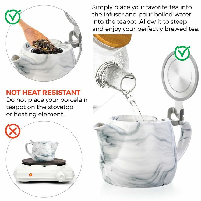 Marble Porcelain Teapot 650ml